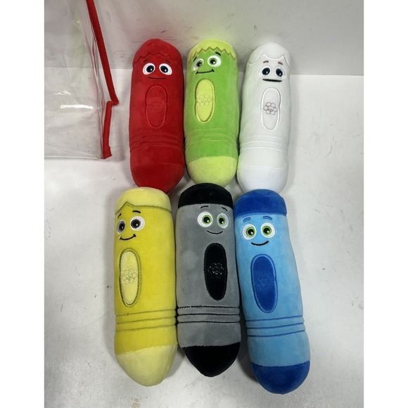 Babyfirst TV Color Crew Talking Crayons Plush Set Of 6 Tested & Work primary